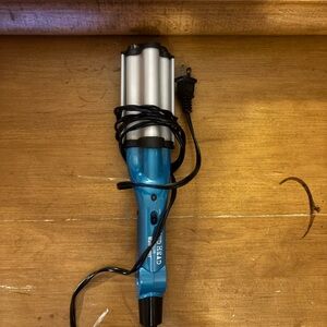 Blue Triple Barrel Hair Waver Curling Iron - Unbranded